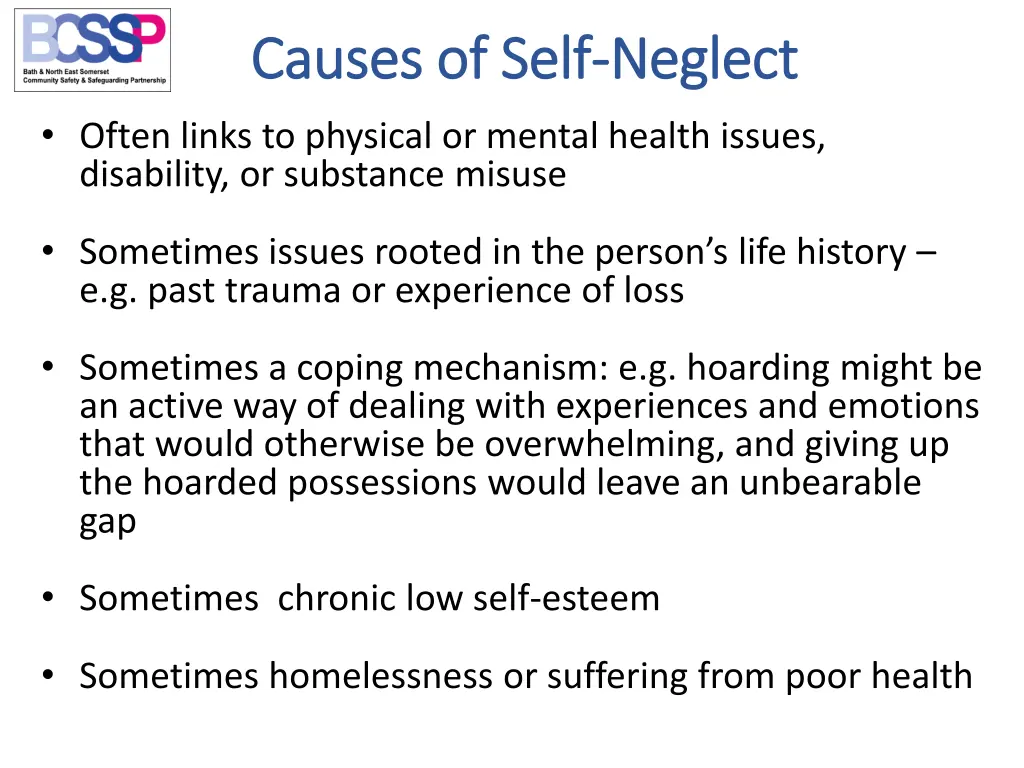 causes of self causes of self neglect often links