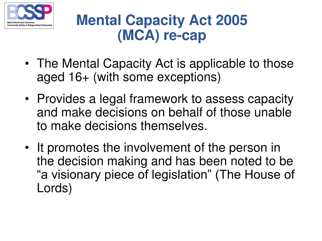 mental capacity act 2005 mca re cap