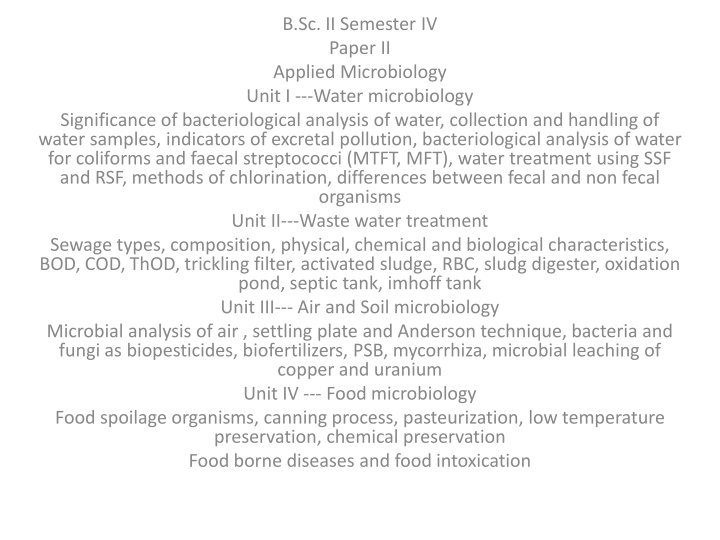 b sc ii semester iv paper ii applied microbiology