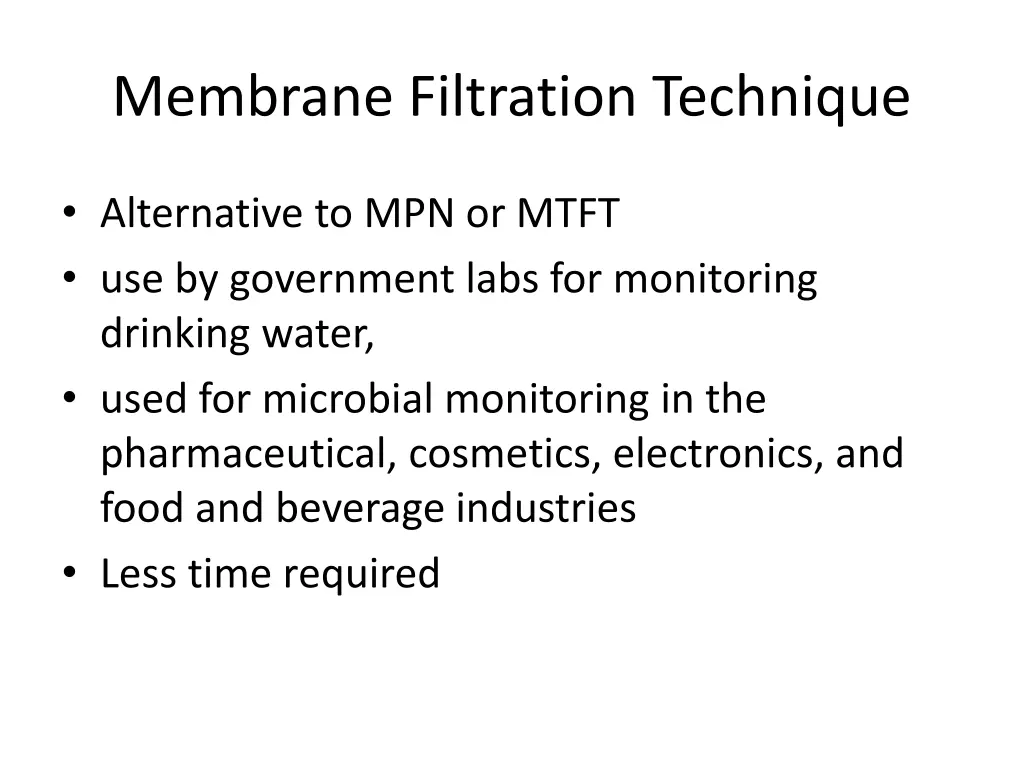 membrane filtration technique