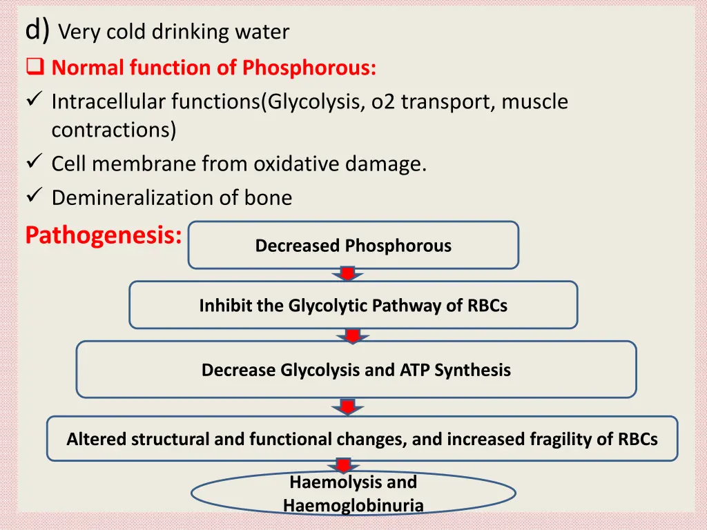 d very cold drinking water normal function