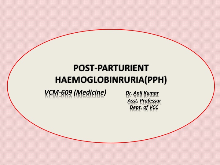 post parturient haemoglobinruria