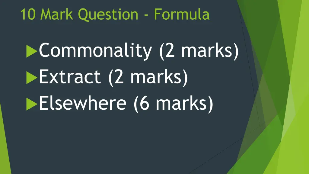 10 mark question formula