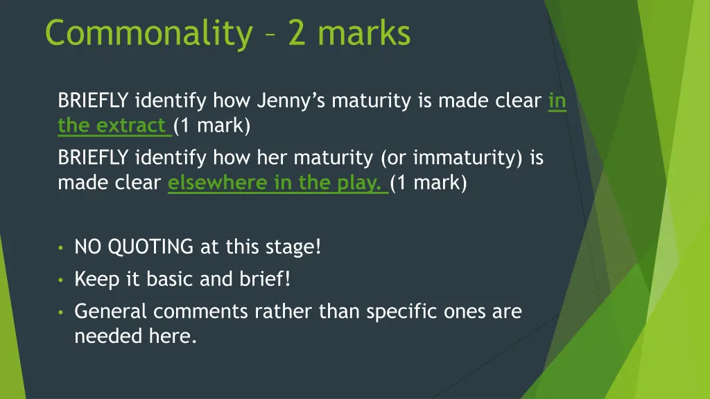 commonality 2 marks