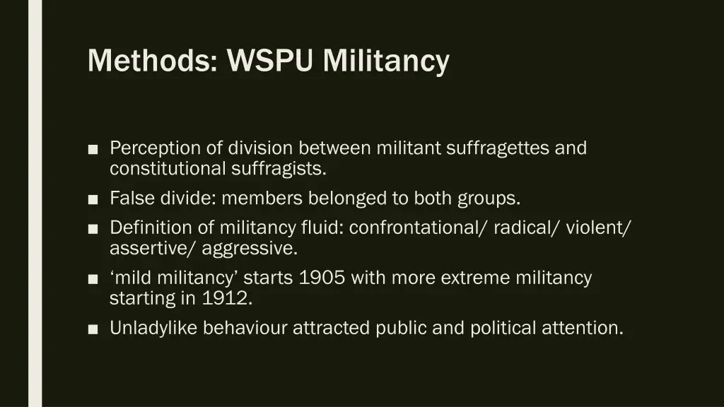 methods wspu militancy