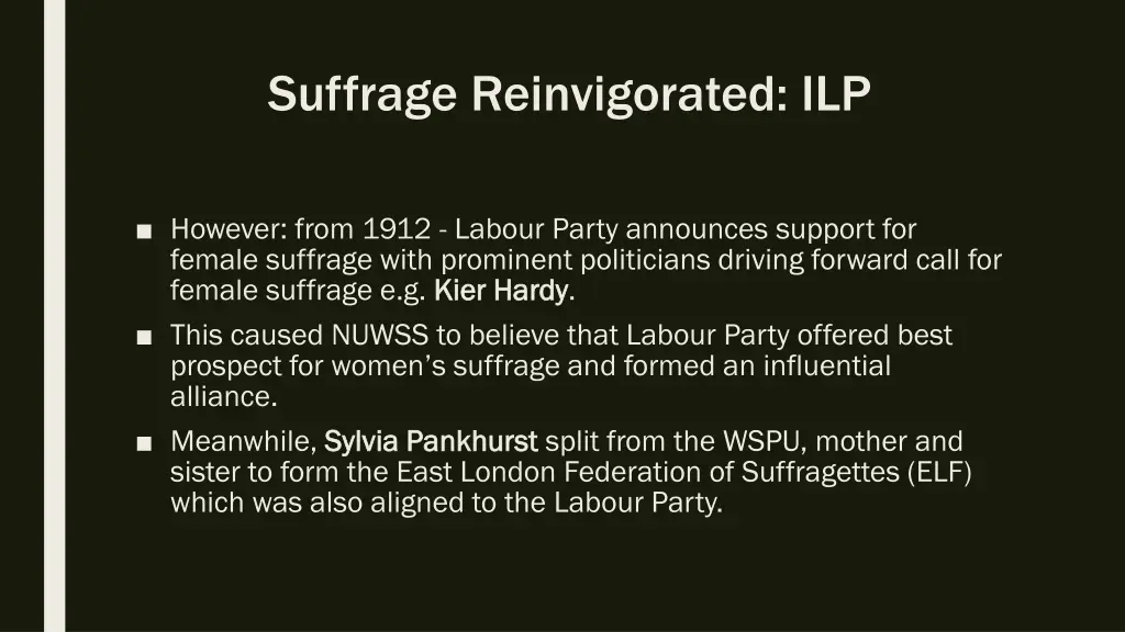 suffrage reinvigorated ilp