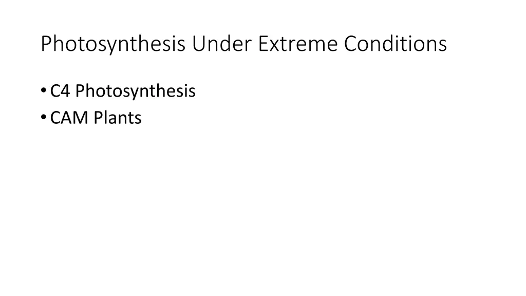 photosynthesis under extreme conditions