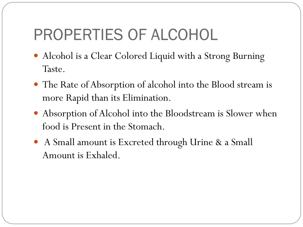 properties of alcohol