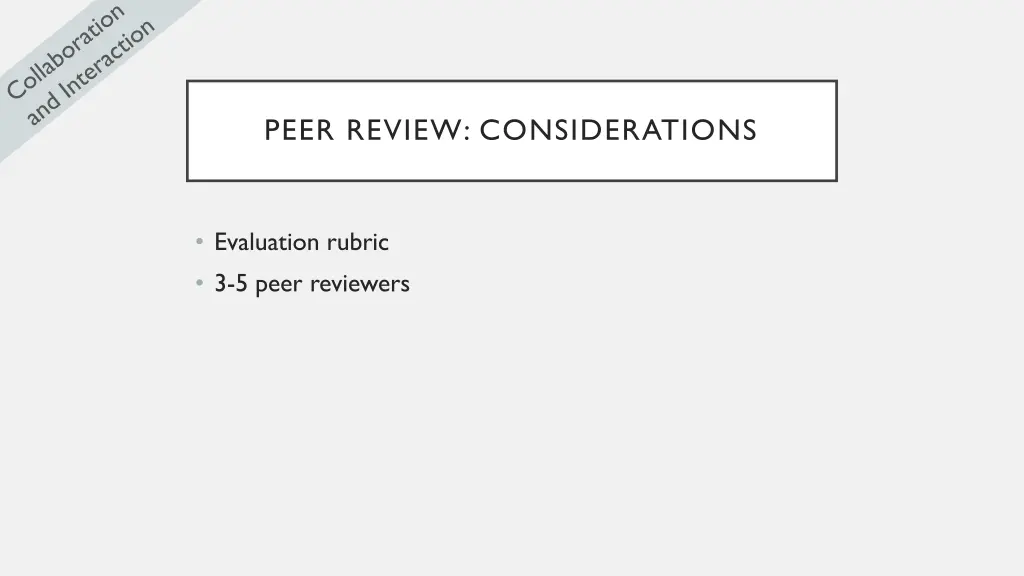 peer review considerations