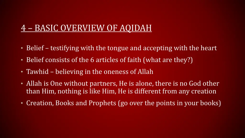 4 basic overview of aqidah