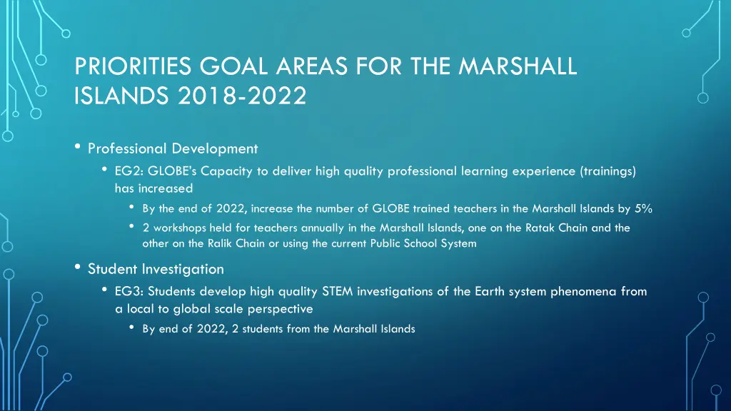 priorities goal areas for the marshall islands