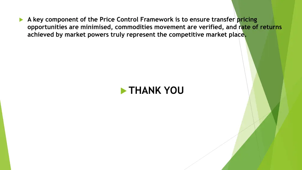 a key component of the price control framework