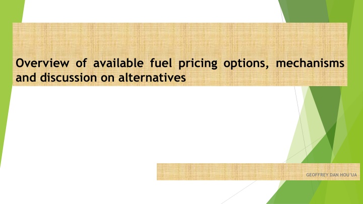 overview of available fuel pricing options