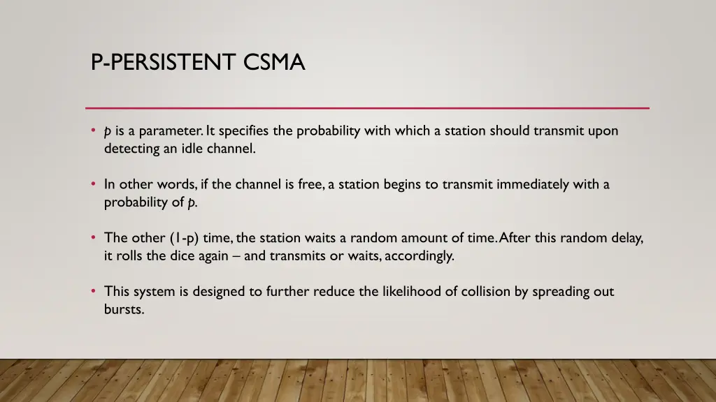 p persistent csma