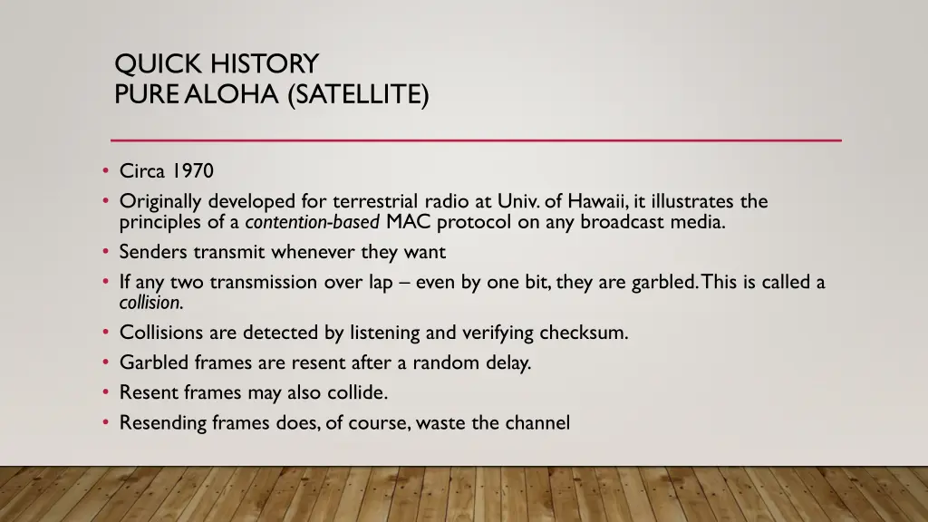 quick history pure aloha satellite