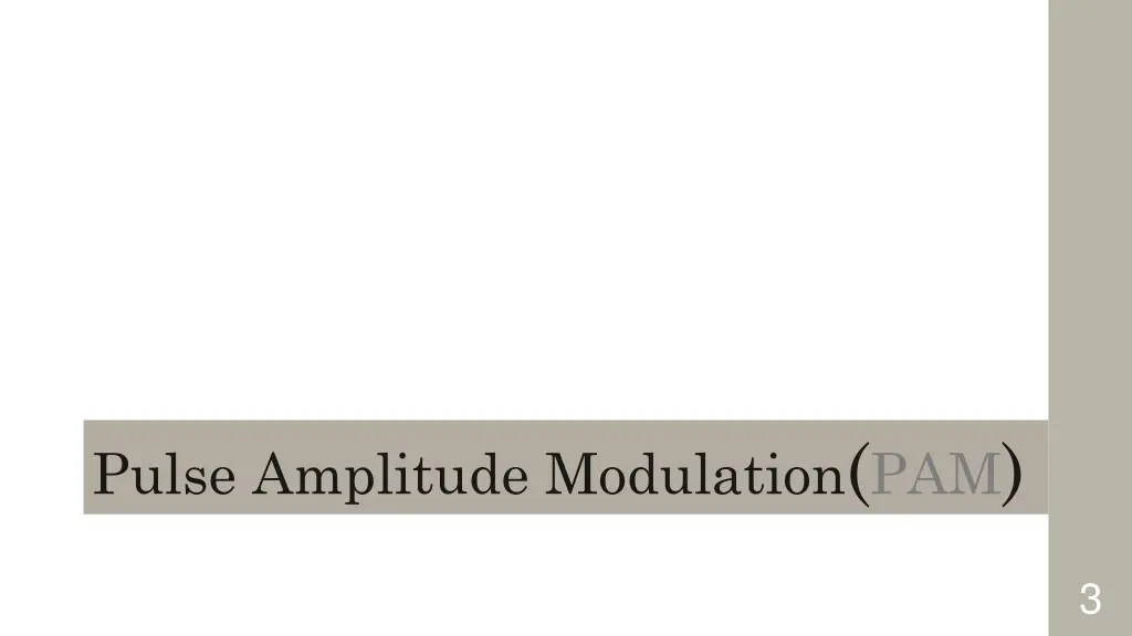 pulse amplitude modulation pam