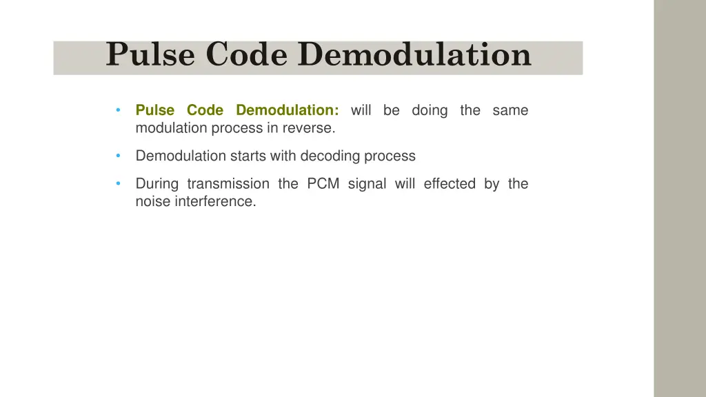 pulse code demodulation