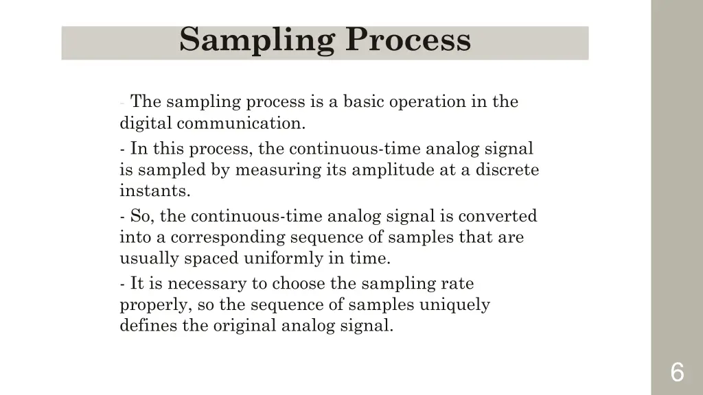 sampling process