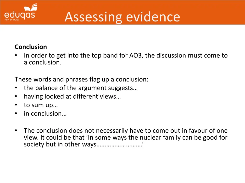 assessing evidence 11