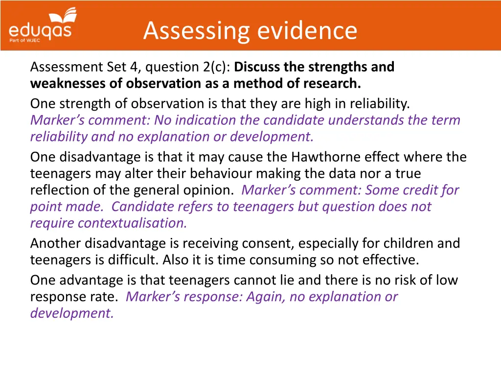 assessing evidence 16