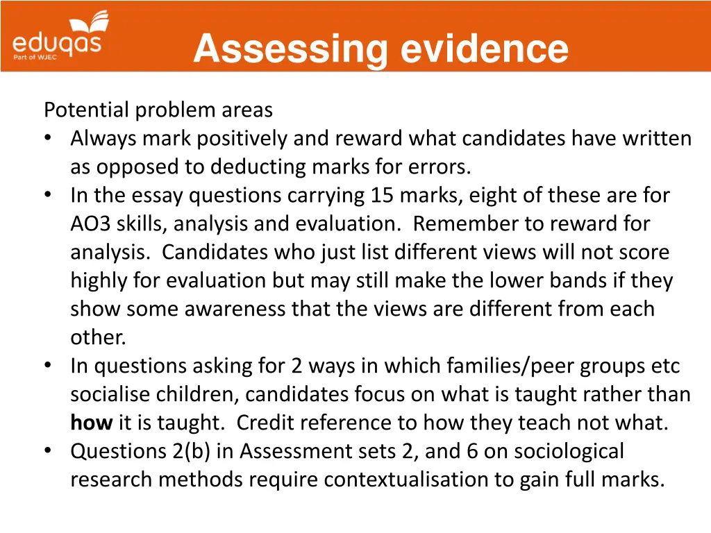 assessing evidence 18