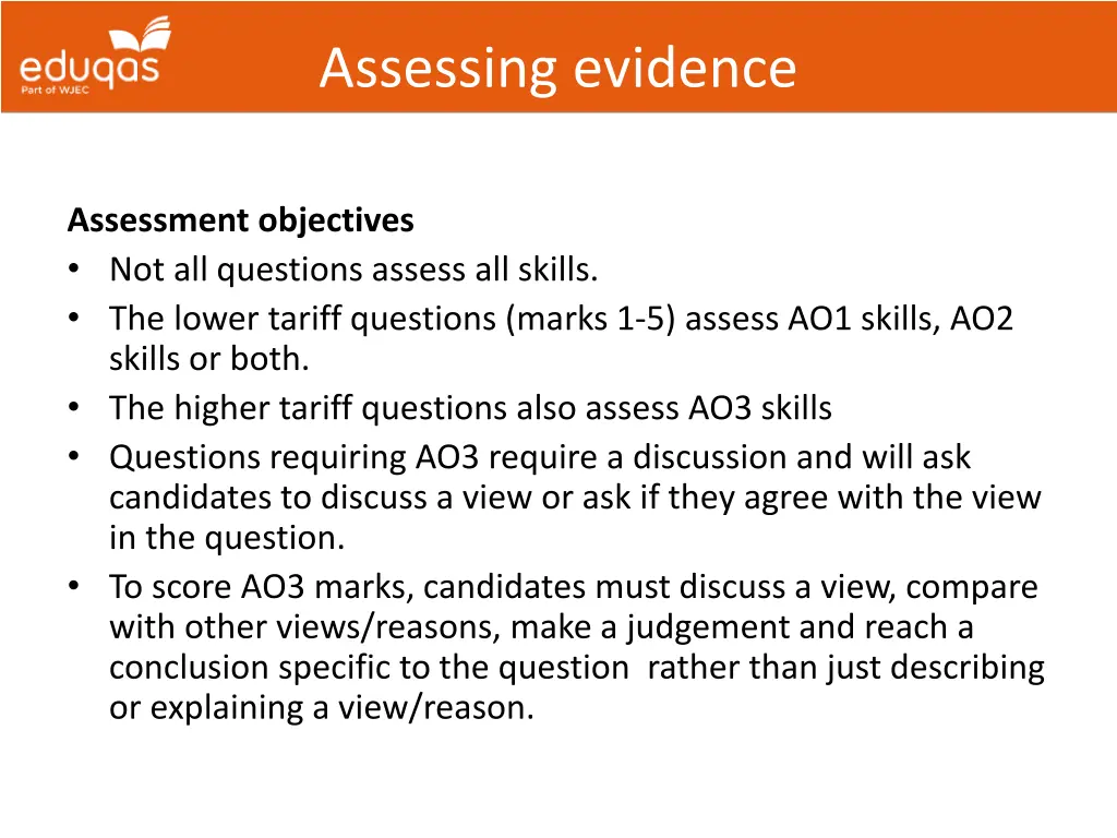 assessing evidence 2