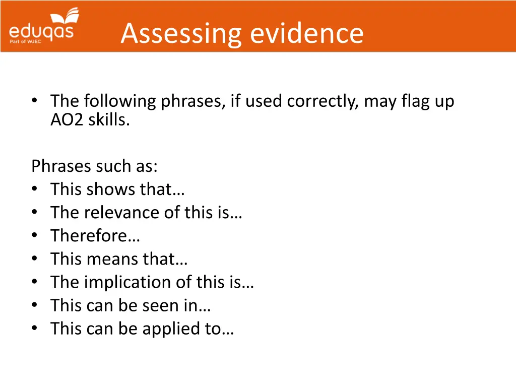 assessing evidence 8