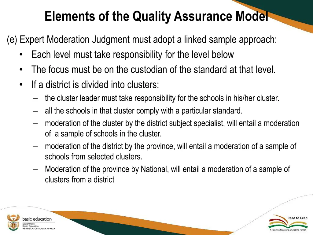 elements of the quality assurance model 1