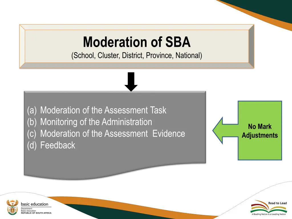 moderation of sba school cluster district