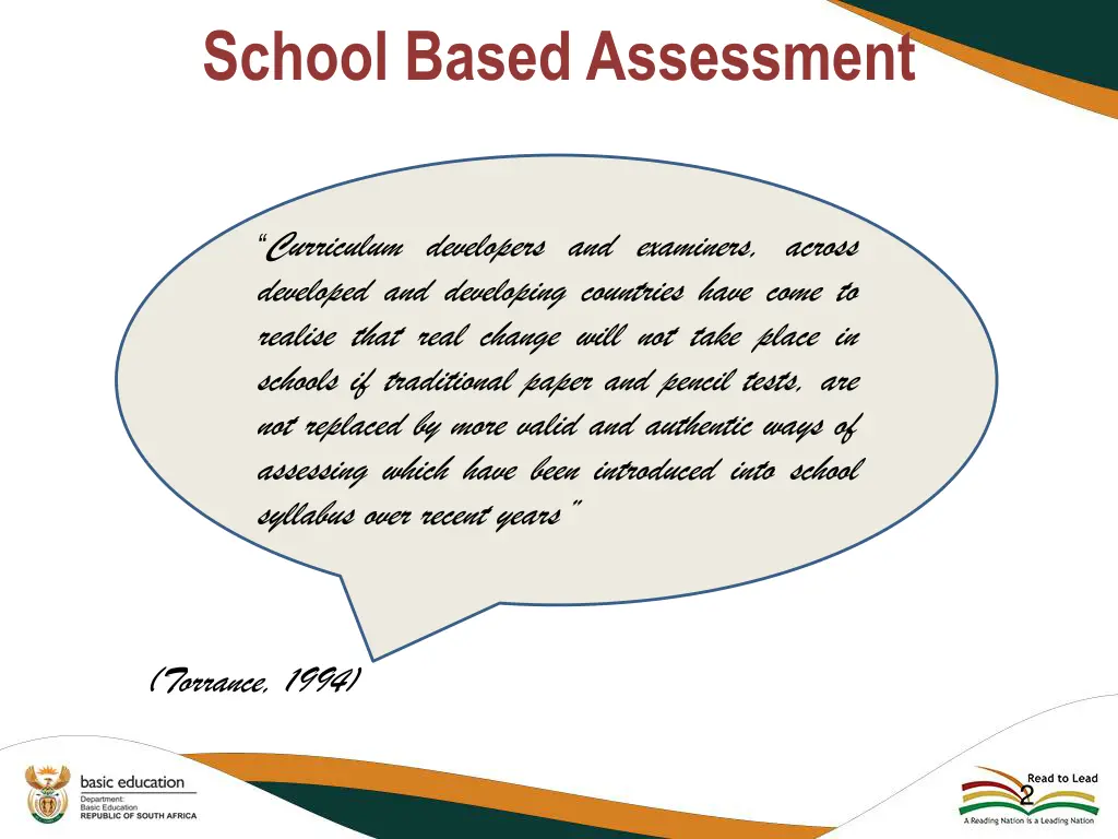 school based assessment