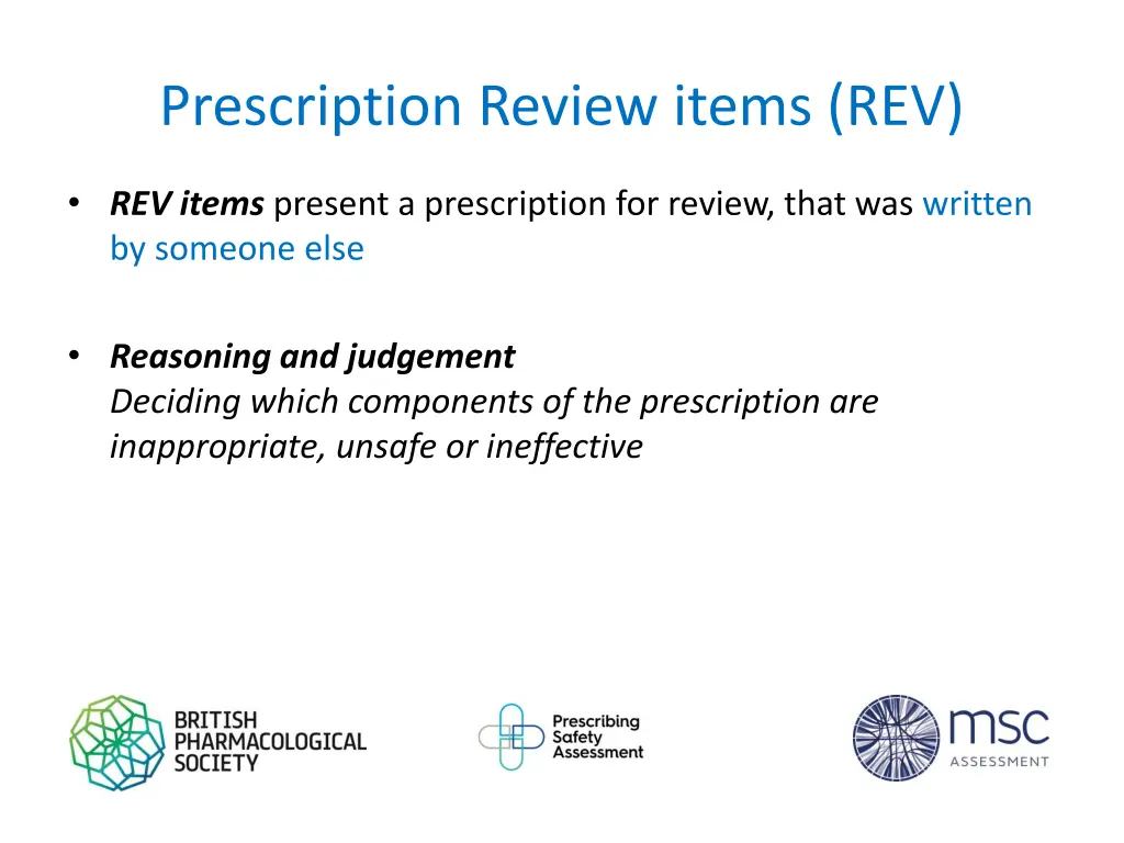 prescription review items rev