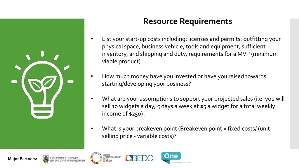 resource requirements