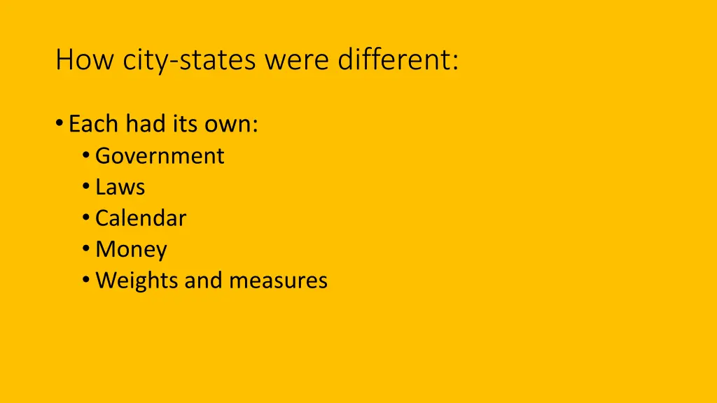 how city states were different