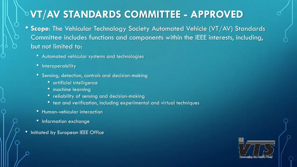 vt av standards committee approved scope