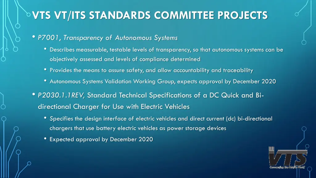 vts vt its standards committee projects 2