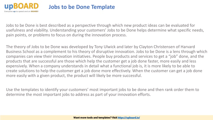 jobs to be done template