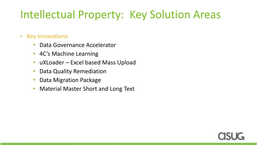 intellectual property key solution areas