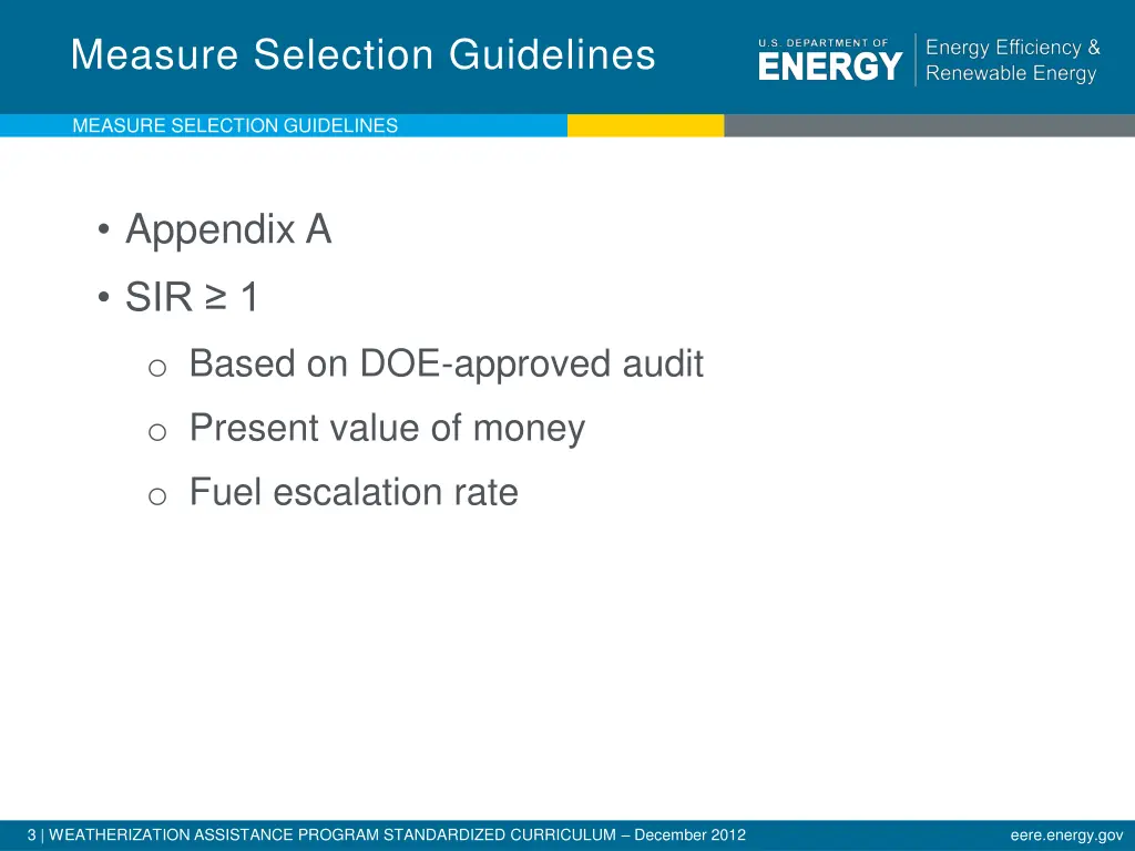 measure selection guidelines