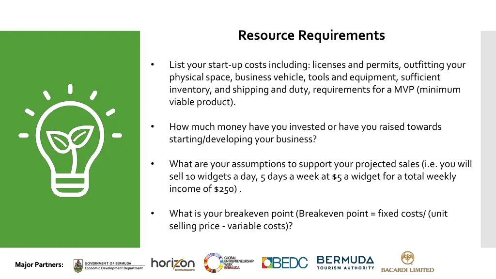 resource requirements