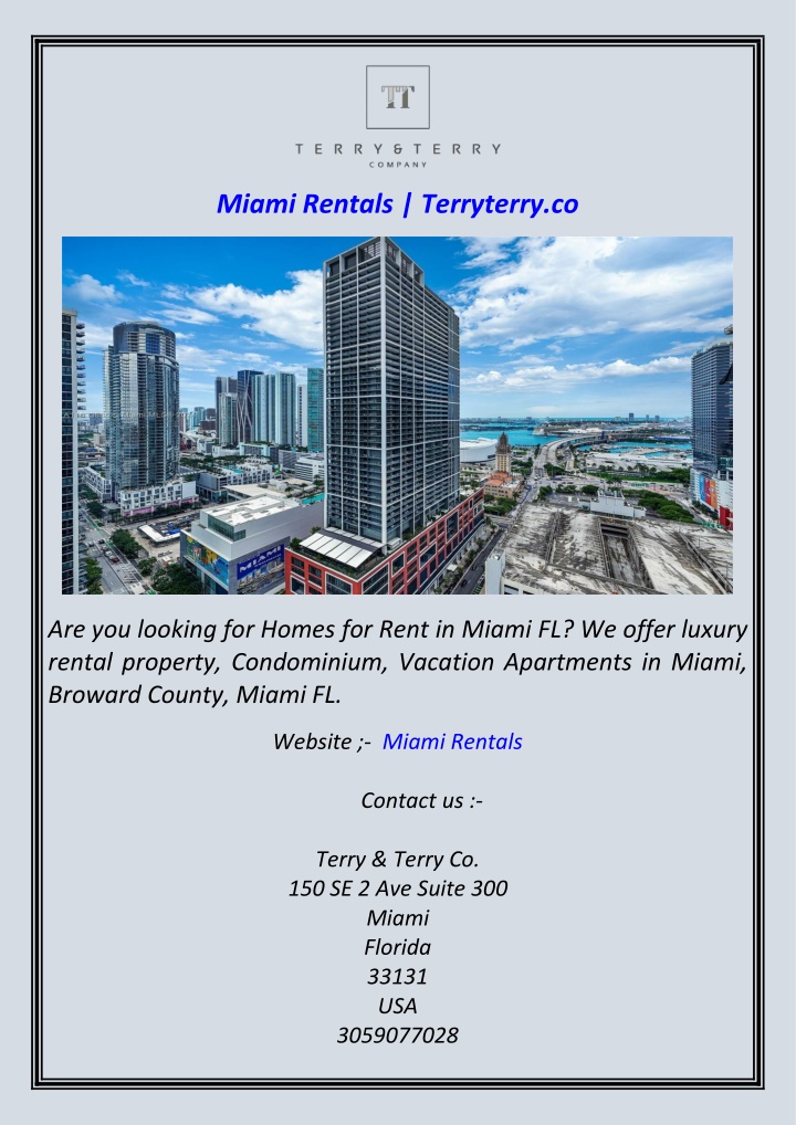 miami rentals terryterry co