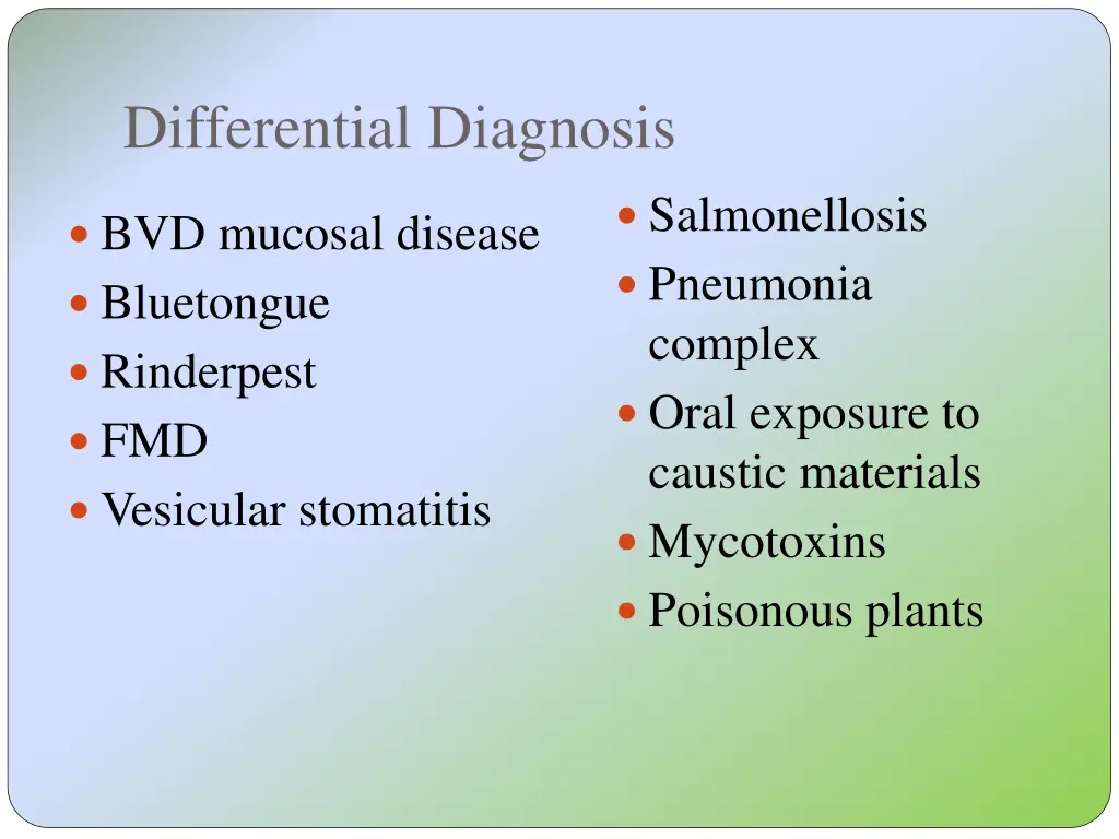 differential diagnosis