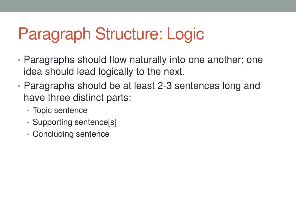 paragraph structure logic