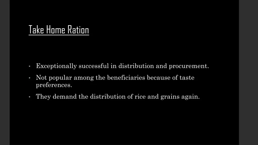 take home ration