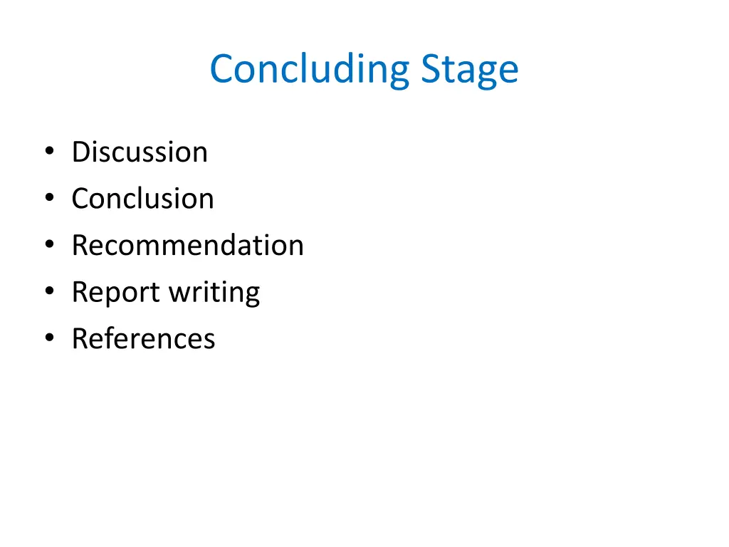 concluding stage