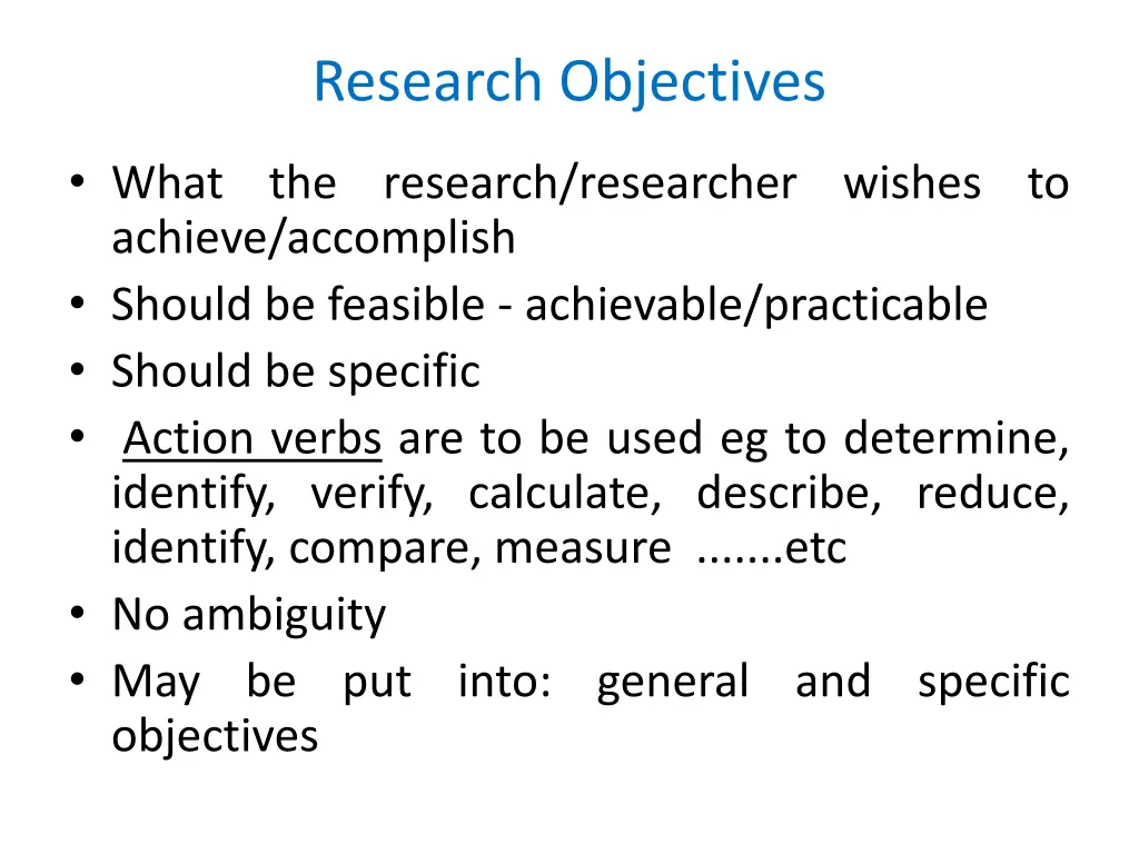 research objectives