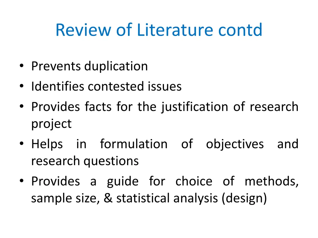 review of literature contd