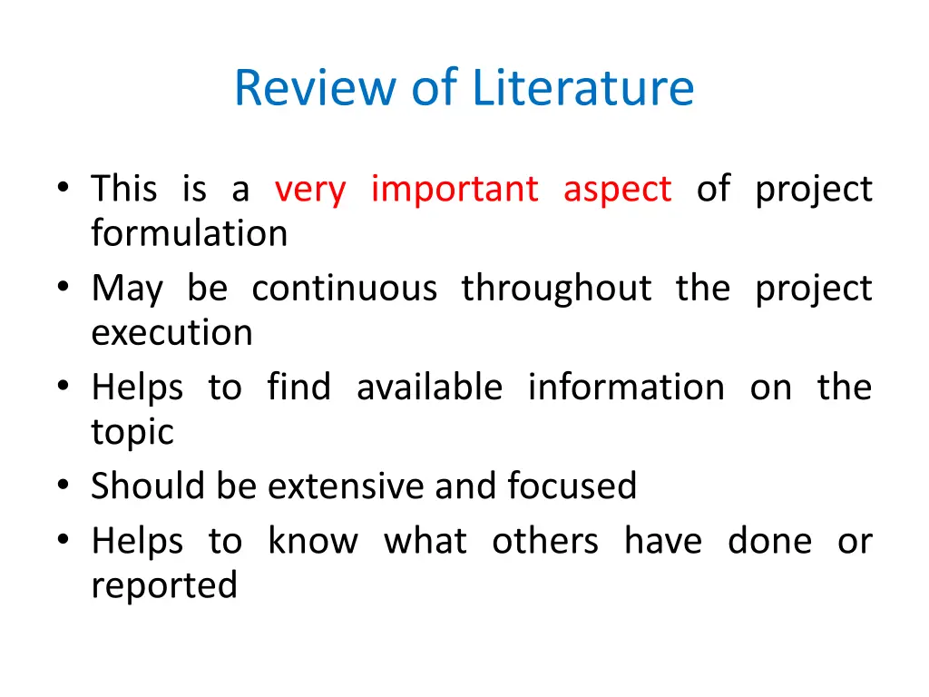 review of literature