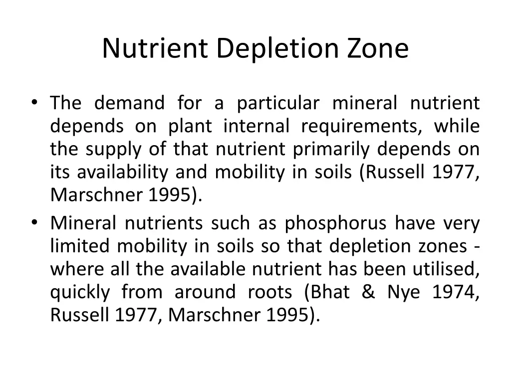 nutrient depletion zone