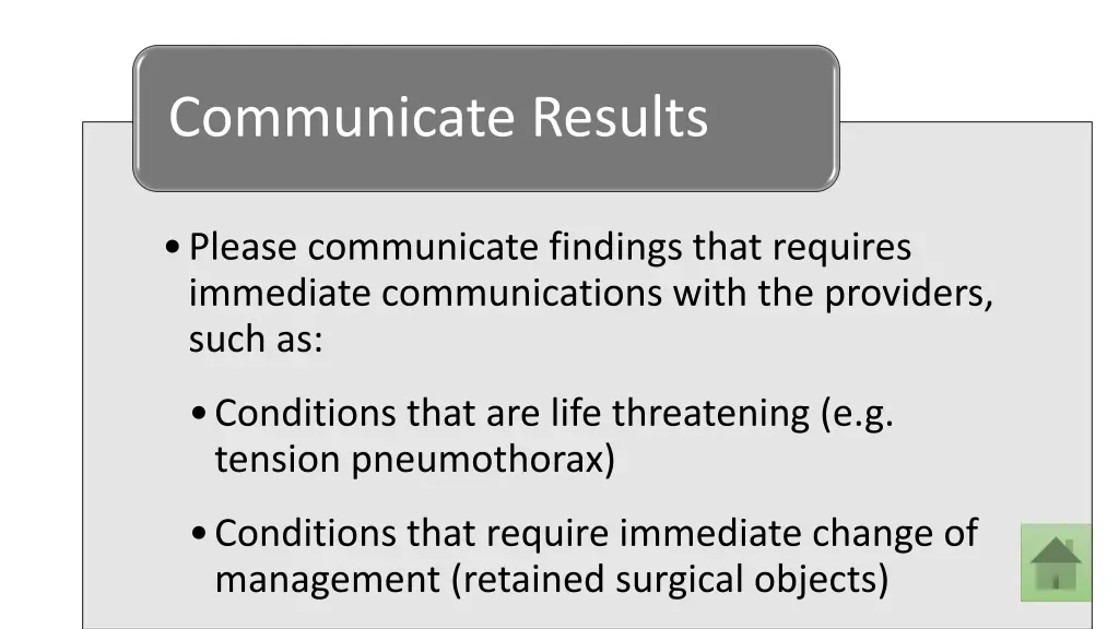 communicate results