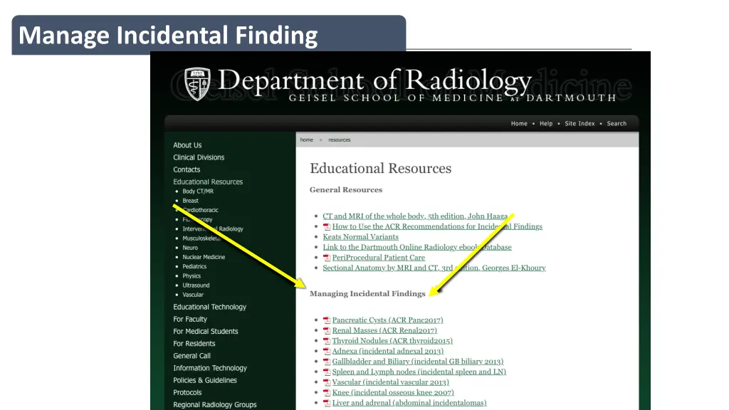 manage incidental finding 1